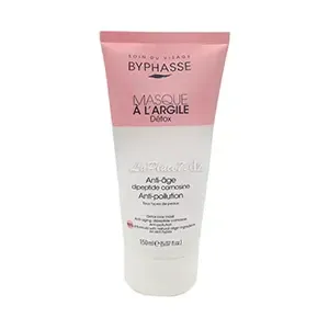 Masque visage détoxifiant à l'argile anti-age et anti-pollution pour tous types de peaux, Byphasse, 150ml