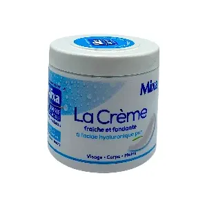 Crème fraîche et fondante pour peaux séches et sensibles, Acide hyaluronique pur, Visage, Corps et mains, Intensif peaux sèches, Mixa, 400ml