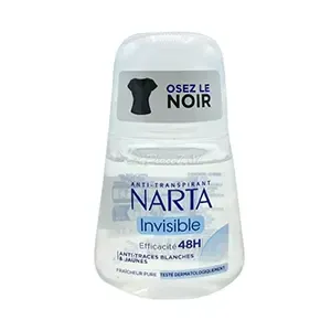 Déodorant à bille pour femme, Anti-transpirant, Anti-traces blanches et jaunes,48h, Invisible, Narta, 50ml