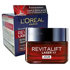 Soin de jour anti-âge triple action, Pro-rétinol+ acide hyaluronique + vitamine C, L7aser x3, Revitalift, L'Oréal, 50ml