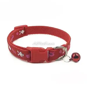 Collier pour chat en tissu à motif avec cloche, Pet supplies