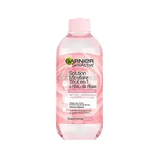 Solution micellaire tout en 1 à l'eau de rose pour peaux ternes et sensibles, SkinActive, Garnier