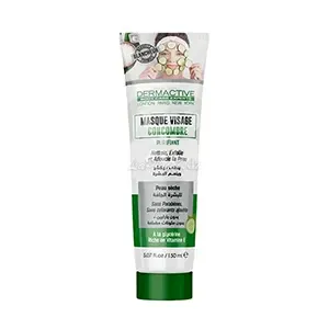 Masque visage purifiant au concombre pour peau sèche, Nettoie, exfolie et adoucie la peau , Dermactive, 150ml