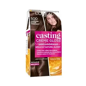 Coloration pour cheveux, Casting crème gloss, l'Oréal, 500 Châtain clair fondant