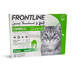 3 Pipettes Anti-puces, tiques et poux pour chat, Combo spot-on, Frontline