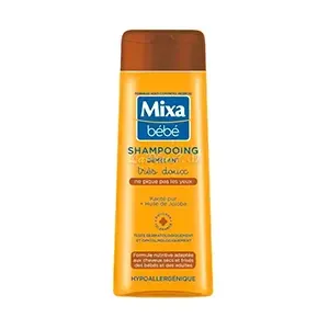 Shampoing démêlant pour bébé et adulte pour cheveux secs et frisés au karité pur et huile de jojoba, Hypoallergénique, Très doux, Mixa, 250 ml