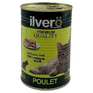 Aliment complet pour chat adulte, Poulet, Ilvero, 400g
