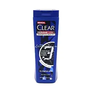 Shampoing 3 en 1 Cheveux, barbe et corps pour homme, Clear