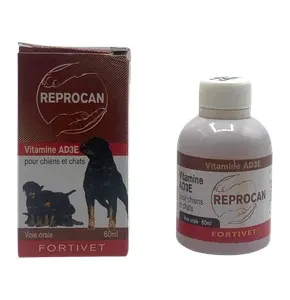 Vitamine AD3E pour chien et chat, Reprocan, Fortivet, 60ml