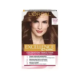 Coloration pour cheveux, Excellence crème, L'Oréal, 5.02 Châtain claire givré