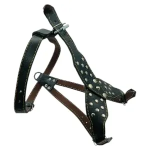Harnais pour chien à clous réglable en cuir, Grand chien
