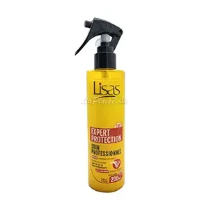 Spray thermo-actif  pour un lissage facile, Anti-frizz et dessèchement à la kératine et l'huile d'argan, Sans rinçage, 230° Expert protection, Lisas, 200ml