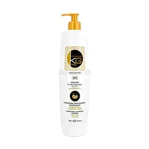 Shampoing professionnel nourrissant sans sulfates à la kèratine et huile de coco pour cheveux secs, ternes et frisés, BC, Keragold, 500ml