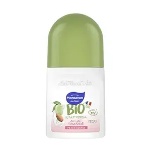 Déodorant à bille bio au lait végétale et d'amande pour peaux sèches, Monsavon, 50ml