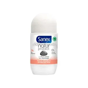 Déodorant à bille pour femme pour peaux sensibles, 0% d'alcool, Natur protect, Sanex, 24h