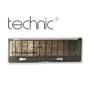 Palette de fard à paupière Mega nudes, Technic, 12 Couleurs