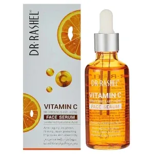 Sérum pour visage éclaircissant et anti-âge à la vitamine C et l'acide hyaluronique, Améliore l'élasticité de la peau, Réparateur, protecteur et raffermissant, Dr Rashel, 50 ml