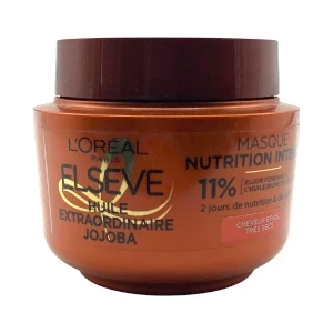 Masque nutrition intense pour cheveux épais très secs, Huile extraordinaire jojoba, Elseve, L'Oréal, 310 ml