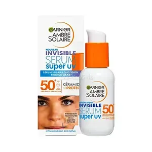 Ambre solaire sérum invisible super UV, Protection céramide, SPF50+, Garnier, 30ml