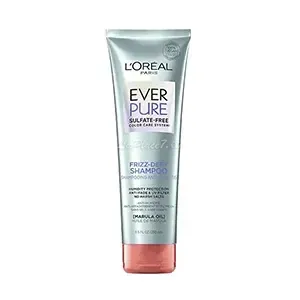 Shampoing anti-frizz à l'huile de marula, Anti-humidité, affadissement et filtres UV, Sans sel agressants, Sans parabènes, Ever Pure, L'Oréal, 250ml