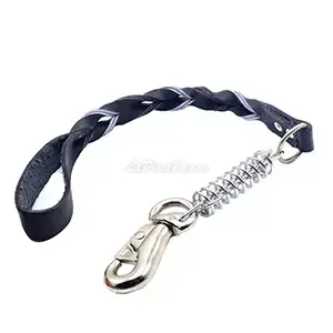 Laisse en cuir tressée avec ressort pour chien, 65Cm