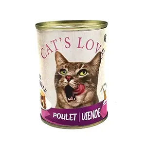 Nourriture pour chat au poulet et viande, 100℅ naturelle, Cat's love