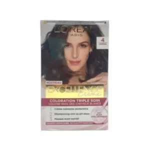 Coloration pour cheveux, Excellence crème, L'Oréal, 4 Châtain