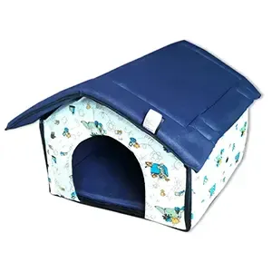 Niche de couchage en tissu pour chat avec motifs d'animaux