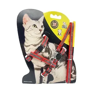 Harnais et laisse réglable réfléchissants pour chat,