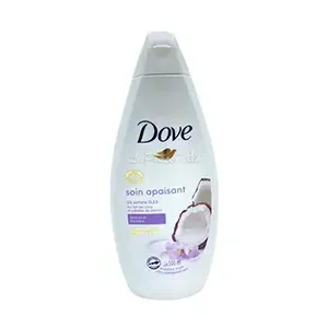 Gel douche au lait de coco et pétales de jasmin, 0% sulfate,  Soin apaisant, Douche soin, Dove, 500ml