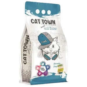 Litière agglomérante pour chat, Savon de marseille, Bentonite, Cat town, 10L