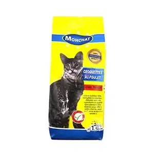 Croquettes pour chat junior au poulet, Monchat, 1,5kg