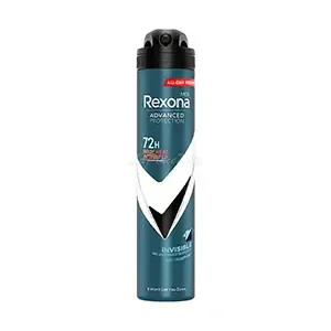 Déodorant en spray pour homme, Anti-Transpirant 72h, Invisible Black + White,  Body heart activated, Rexona, 200ml