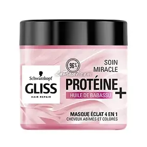 Masque éclat 4 en 1 Soin miracle pour cheveux abîmés et colorés, Protéine +, Gliss, Schwarzkopf, 400ml