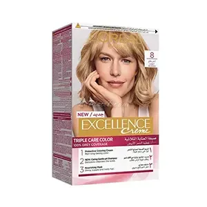 Coloration pour cheveux, Excellence crème, l'Oréal, 8 Blond clair
