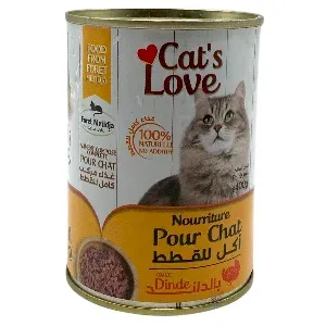 Aliment complet pour chat, Dinde, Cat's Love, 400g
