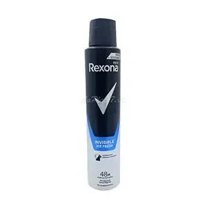 Déodorant en spray pour homme, Anti-traces blanches et jaunes, Invisible ice fresh 48H, 0% Alcool, Rexona, 200ml