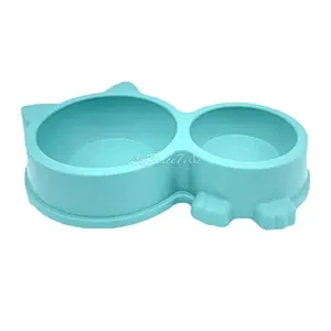 Gamelle double pour chat en plastique, 30cm