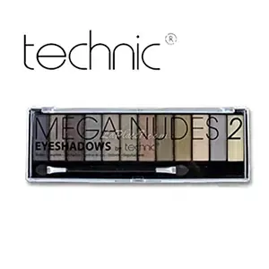 Palette de fard à paupière Mega nudes 2, Technic, 12 Couleurs, 18g