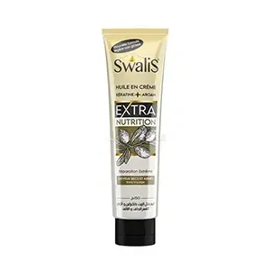 Huile en crème à la kératine et argan pour cheveux secs et abîmes, Extra nutrition, Swalis, 150ml