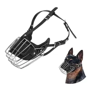 Muselière en métal pour chien berger