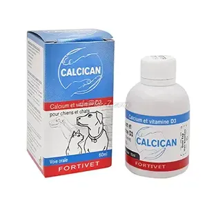Complément alimentaire au calcium et vitamine D3 pour chats et chiens, Calcican, Fortivet