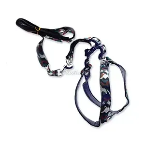 Harnais avec laisse en tissu avec motif militaire pour chien, BisBis