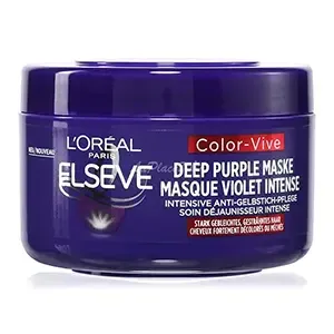Masque cheveux soin déjaunisseur intense pour cheveux fortement décolorés ou méchés, Viloet intense, Color-vive, Elseve, L'Oréal, 250ml