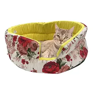 Lit de couchage pour chat à fleurs roses, 38cm