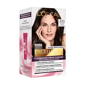 Coloration pour cheveux, Excellence crème, L'Oréal, 470 châtaignier profond en acajou