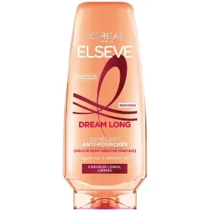 Après Shampoing démêlant anti fourches pour cheveux longs abîmés, Huile de ricin et kératine végétale, Dream long, Elseve, L'Oréal, 200ml