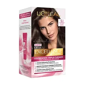 Coloration pour cheveux, Excellence crème, L'Oréal, 5.1 Châtain Clair Profond