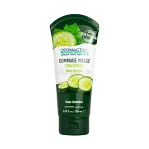 Gommage visage nourrissant au concombre pour peaux sensibles, Sans paraben, Dermactive, 150ml