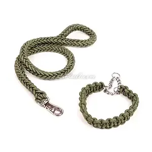 Collier et laisse tressé pour chien, GM